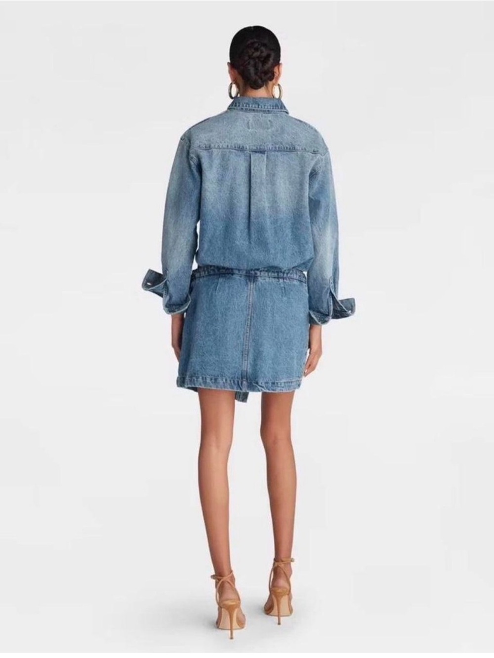NWT/KBB by Kahlana Women’s Long Sleeve ‘The Asymm Denim Dress’ Size L - Picture 2 of 2